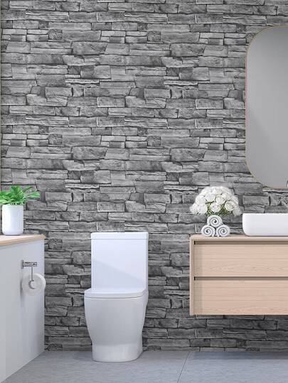 1pc 3d Realistic Bricks Stones Wallpaper Home ation Sticker Peel Stick Self Adhesive Paper Cabinets, Tables, Chairs Room Background,Renovation Stickers Wand Panels,Wall Paper, Wallpapers, Items Refresh Your Home,Rama view 3