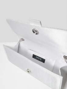 SHEIN Belle Rhinestone Detail Ruched Bag