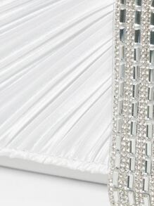 SHEIN Belle Rhinestone Detail Ruched Bag