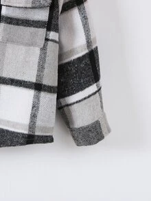 小男童格紋印花翻蓋口袋襯衫