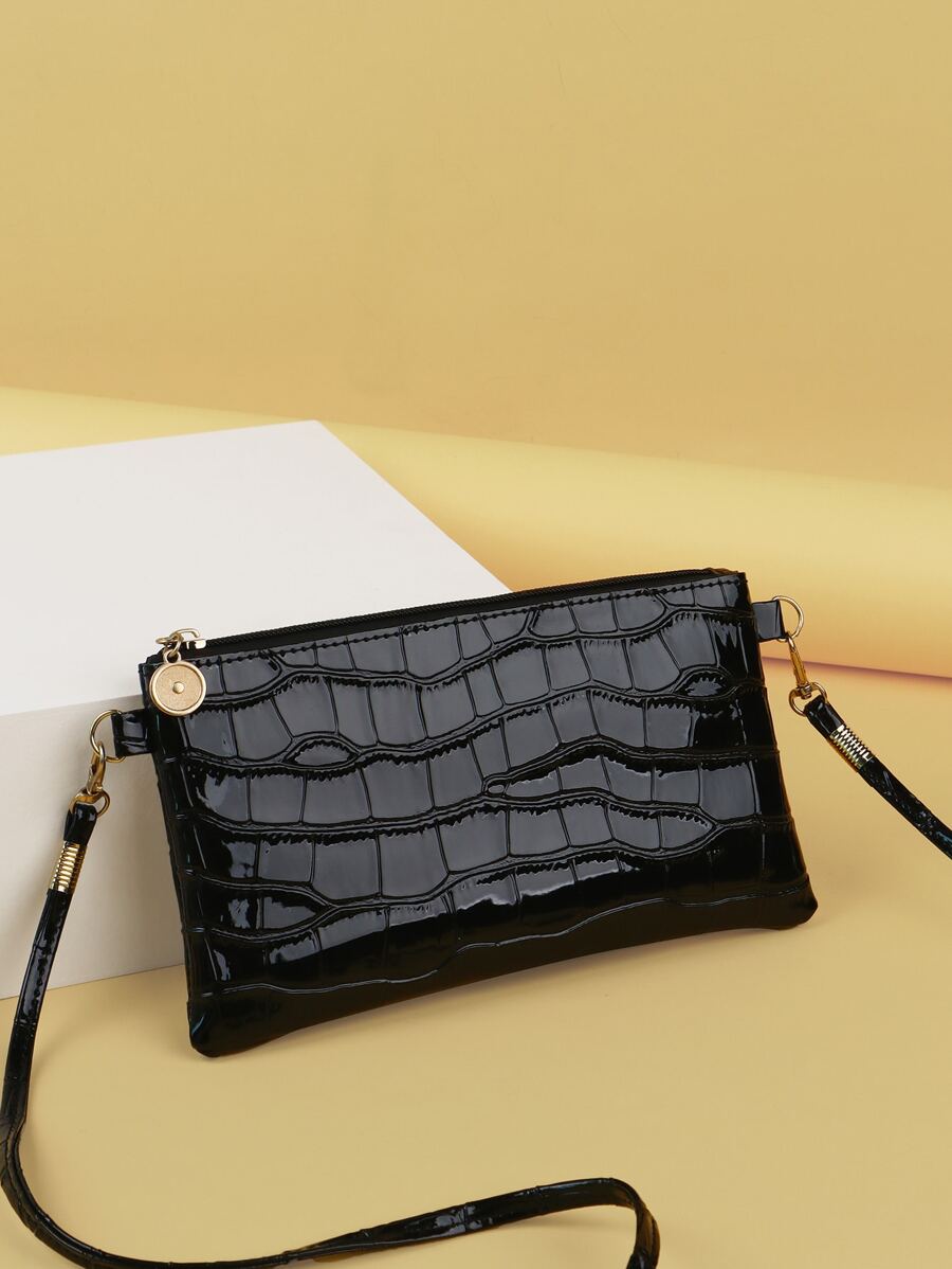 Crocodile Embossed Crossbody Bag