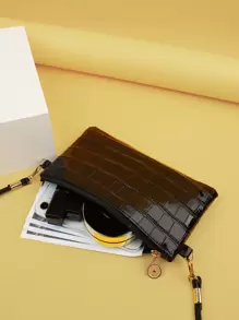 Crocodile Embossed Crossbody Bag