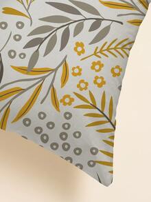 1pc Leaf Print Cushion Cover Without Filler - Multicolor - View 2