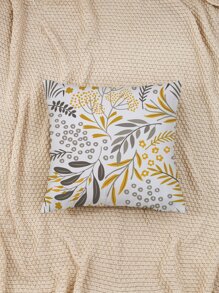 1pc Leaf Print Cushion Cover Without Filler - Multicolor - View 6