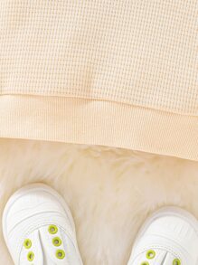 Baby Boy Letter Patched Detail Pullover - Apricot - View 5