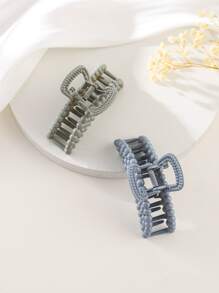 2pcs Beaded Moon Design Hair Claw - Multicolor - View 3