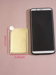 1 gương trang điểm bỏ túi mini bằng thép không gỉ màu vàng PU cho chuyến đi - Vàng - Xem 5