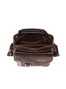 WEIXIER Mini bolso cuadrado gráfico con letras para hombre, bolso de hombro de Pu multifuncional de viaje de gran capacidad para hombre