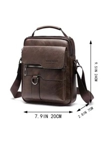 WEIXIER Mini bolso cuadrado gráfico con letras para hombre, bolso de hombro de Pu multifuncional de viaje de gran capacidad para hombre