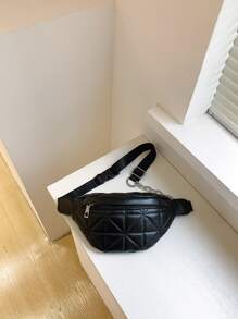 Quilted Fanny Pack - Black - View 7
