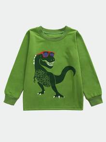 男孩恐龍印花上衣和褲子睡衣套裝 - 綠色 - 查看 4