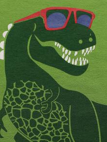 男孩恐龍印花上衣和褲子睡衣套裝 - 綠色 - 查看 5