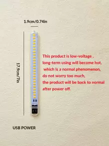 1 件 24 LED 暖黄色 USB 灯，适用于卧室装饰，无开关灯管 - 黃色 - 查看 6