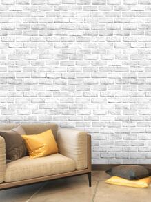 1 pièce Autocollant mural à motif de brique, papier peint mural adhésif simulant la brique pour la décoration de la maison, autocollants de rénovation amovibles, papier peint, articles de décoration printanière pour rafraîchir votre maison, autocollants de décoration Rama - Multicolore - Voir 5