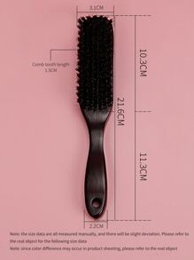 Cepillo de barba de madera para limpiar y dar estilo a la barba, cepillo retro con cabeza de aceite, peina y suaviza el cabello, mango largo marrón, dientes finos, no se cae, portátil, lavable, duradero y suave - Marrón - Ver 4