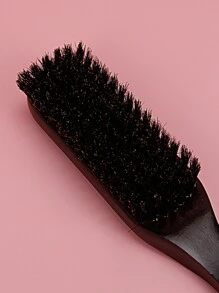 Cepillo de barba de madera para limpiar y dar estilo a la barba, cepillo retro con cabeza de aceite, peina y suaviza el cabello, mango largo marrón, dientes finos, no se cae, portátil, lavable, duradero y suave - Marrón - Ver 5