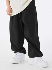 Pantalones casuales y sueltos para niño preadolescente con repelente de mosquitos para verano - Negro - Ver 1