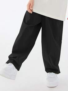 Pantalones casuales y sueltos para niño preadolescente con repelente de mosquitos para verano - Negro - Ver 3