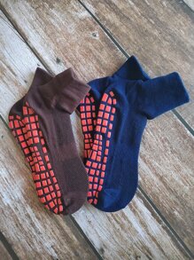 2雙男士防滑中筒襪 - 彩色 - 查看 2