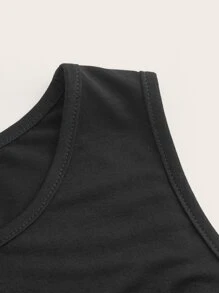 SHEIN ICON 手掌圖案背心上衣 - 黑色 - 查看 4