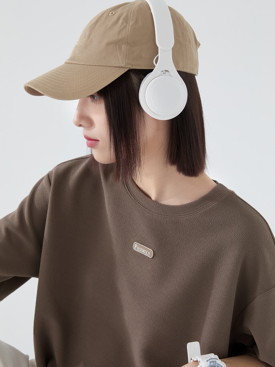 Letter Patched Detail Drop Shoulder Tee