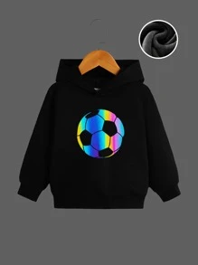 SHEIN Young Boy Reflective Cartoon Graphic Thermal Hoodie