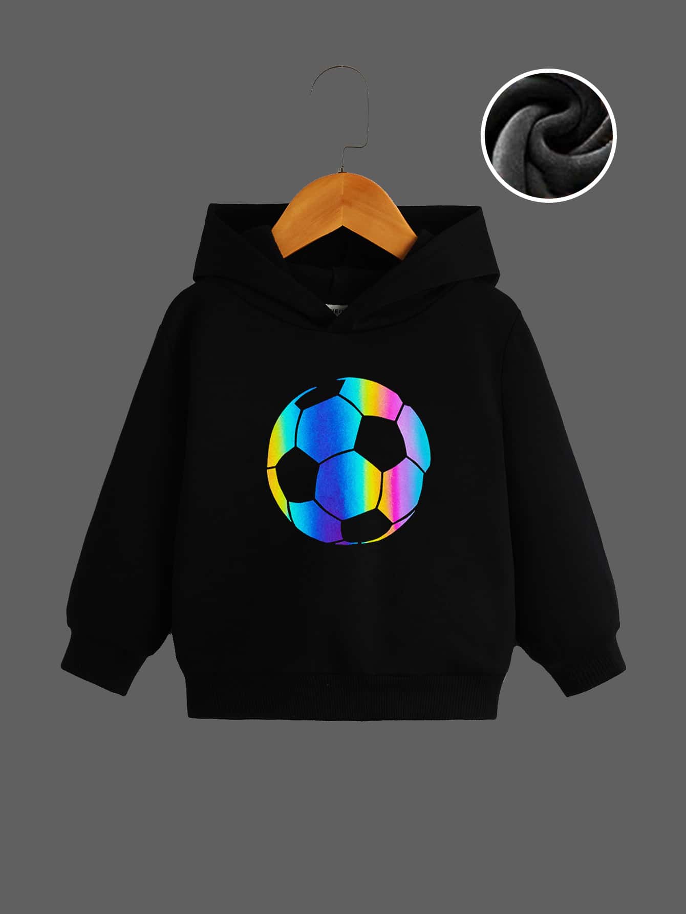 SHEIN Young Boy Reflective Cartoon Graphic Thermal Hoodie