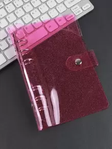 1pc Glitter Detail Loose-leaf Book Shell - Pink - View 1