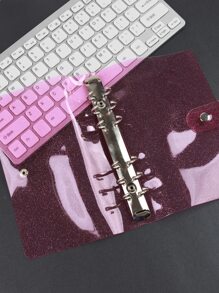 1pc Glitter Detail Loose-leaf Book Shell - Pink - View 2