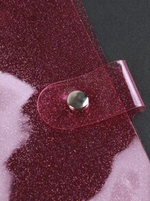 1pc Glitter Detail Loose-leaf Book Shell - Pink - View 3
