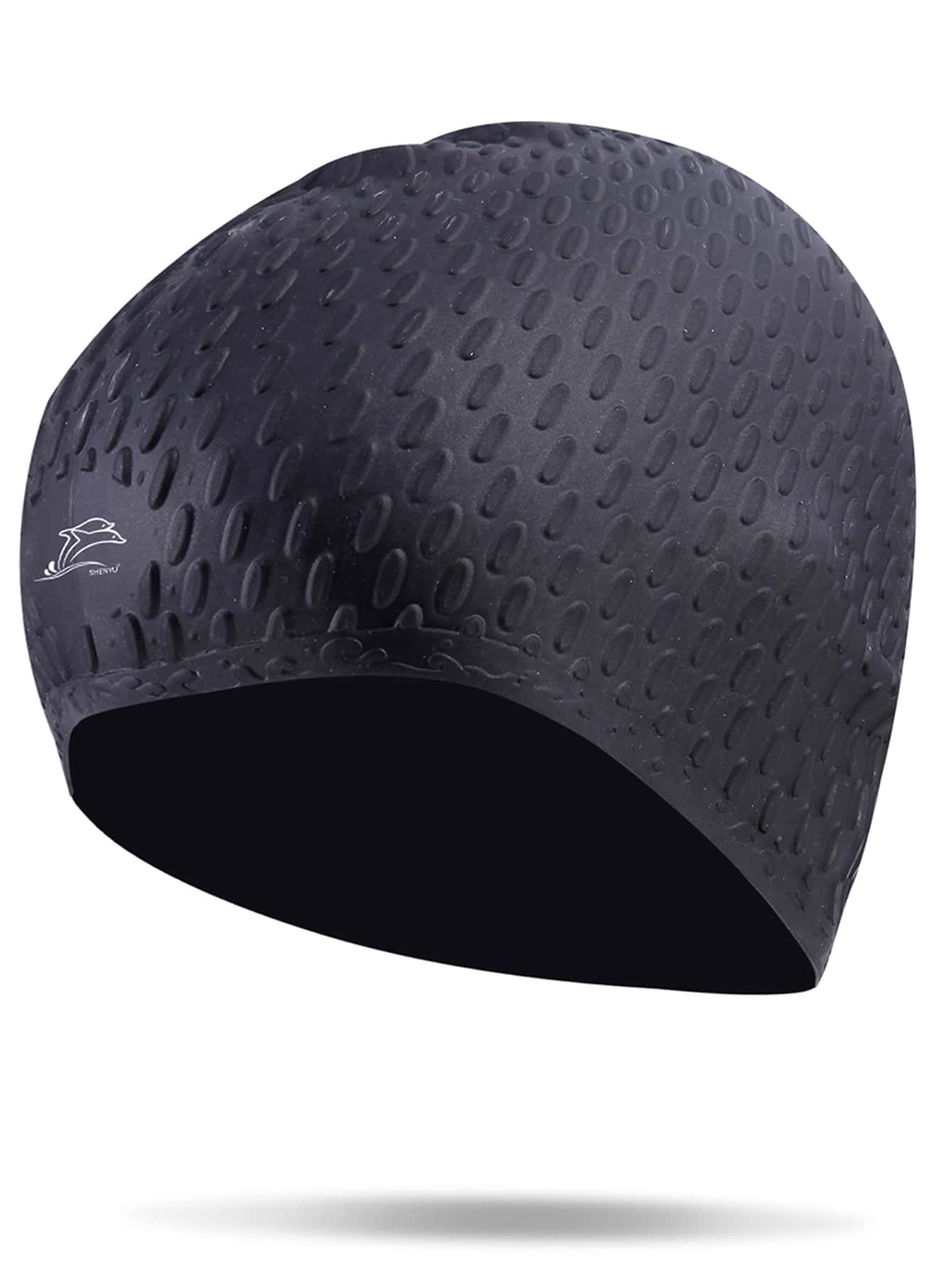 SHENYU Silicone Swimming Cap, Beach Essentials, Beach Accessories, Pool Float - Black - View 1