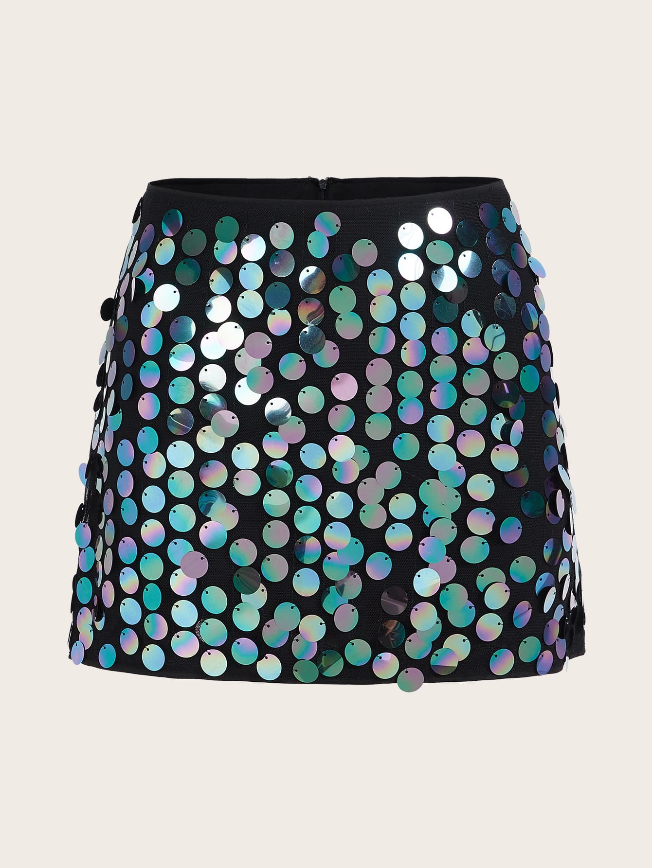 SHEIN ICON 90s Low Rise Sequin Bodycon Skirt - Black - View 1