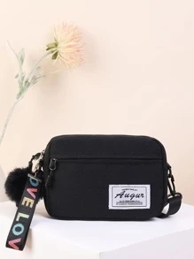 Túi đeo chéo trẻ em POM Pom Lá thư Có thể điều chỉnh được - màu đen - Xem 1