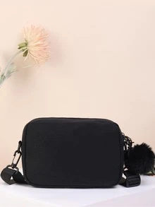 Túi đeo chéo trẻ em POM Pom Lá thư Có thể điều chỉnh được - màu đen - Xem 2