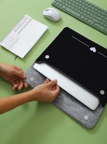 14 Inch Heart Print Laptop Bag - Black - View 2