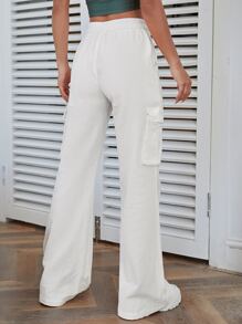 Muchica 高腰側翻蓋口袋工裝褲