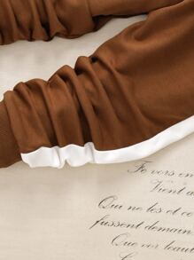 SHEIN Toddler Boys Colour-block Letter Graphic Sweatshirt & Joggers - Multicolor - View 6