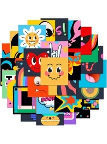 30 cái In biểu hiện Nhãn dán - Nhiều màu - Xem 1