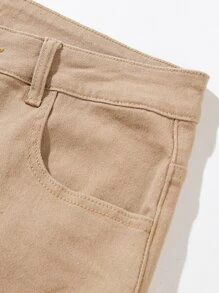 Manfinity LEGND Hombres Jeans ajustados desgarro algodón - Caqui - Ver 4