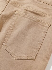 Manfinity LEGND Hombres Jeans ajustados desgarro algodón - Caqui - Ver 6