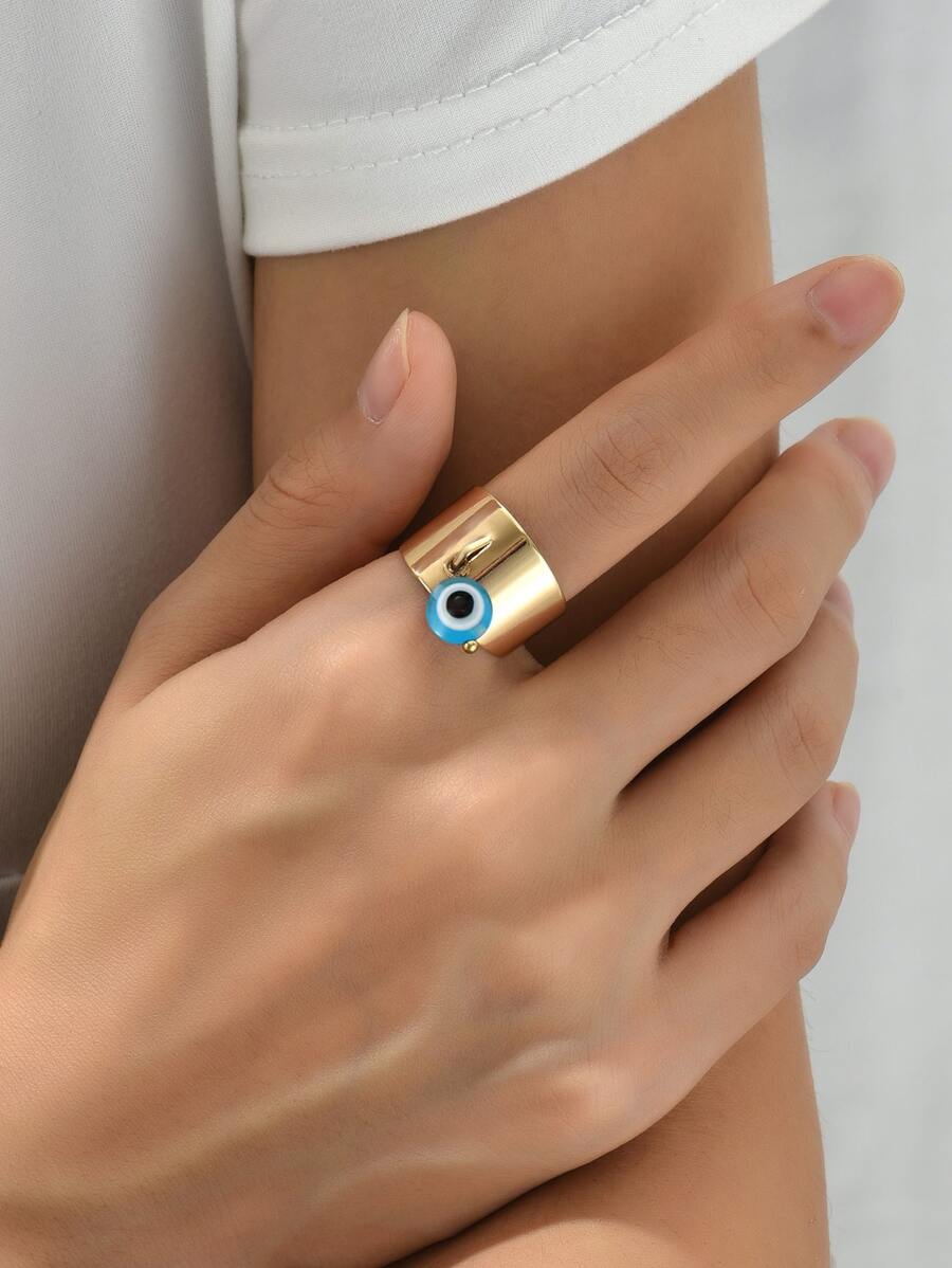 Evil Eye Decor Cuff Ring | SHEIN USA