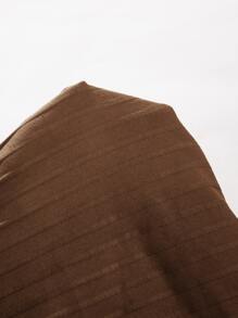 SHEIN PETITE 蕾絲拼接褶邊吊帶連衣裙 - 咖啡棕 - 查看 6