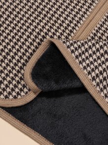 1 件格子印花连帽柔软面料披肩，带保暖内衬，轻便，时尚，适合户外旅行、派对穿着