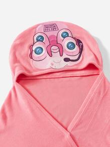 Rick and Morty | ROMWE Top para dormir con letra con estampado de dibujos animados con capucha - Rosado Sandía - Ver 3