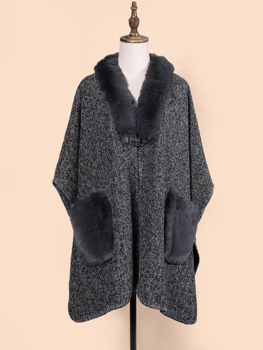 1pc Unisex Soft Plaid Scarf With Pocket, Windproof & Warm, Ideal For Daily Wear, Parties, Halloween, Etc. - Grey - View 1