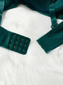 Plus Solid Underwire Bra - Dark Green - View 5