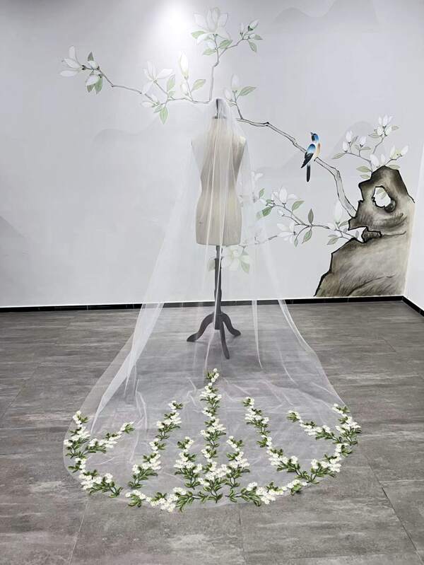 Floral Embroidered Bridal Veil SHEIN UK