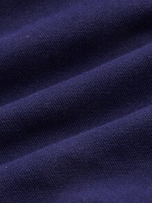 SHEIN MOD 2 In 1 Crop Sweatshirt - Navy Blue - View 6