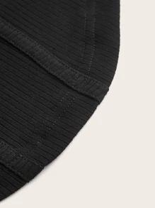 SHEIN Hanky Hem Tank Top & Flare Leg Trousers Set - Black - View 3