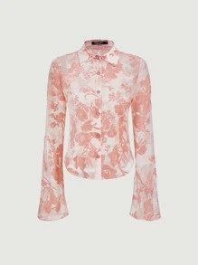 SHEIN MOD Floral Print Shirt - Multicolor - View 1